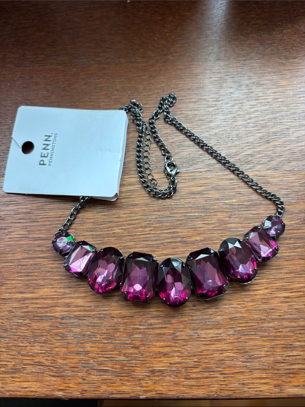 Purple Faceted Crystal Statement Necklace